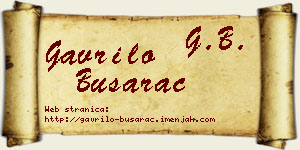 Gavrilo Busarac vizit kartica